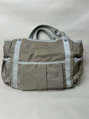 George Gina & Lucy Go Gaucho Taupe Nylon Utility Shoulder Bag Vintage Y2K